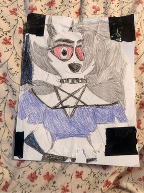 Hand-Drawn Anthropomorphic Character Art - Blue and Gray